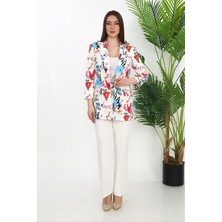 Gnd Kadın Renkli Desenli Oversize Blazer Ceket
