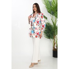 Gnd Kadın Renkli Desenli Oversize Blazer Ceket