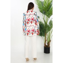 Gnd Kadın Renkli Desenli Oversize Blazer Ceket