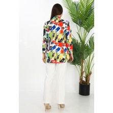 Gnd Kadın Renkli Desenli Oversize Blazer Ceket