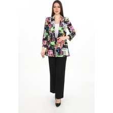 Gnd Kadın Renkli Desenli Oversize Blazer Ceket
