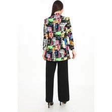 Gnd Kadın Renkli Desenli Oversize Blazer Ceket
