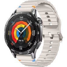 Sneezy Huawei Watch Gt4 46MM Ile Uyumlu Dalga Desenli Tokalı Yumusaş Soft Silikon Kordon