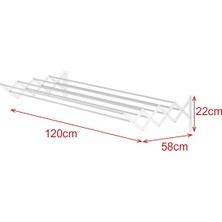 Akordiyon Kurutmalık Çamaşır Askısı Duvara Asılan Kurutucu 100 cm Beyaz