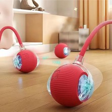 Rüyam Akıllı Kedi Oyuncağı, USB Şarjlı, LED Işıklı, 3 Modlu, Otomatik Yuvarlanan Top