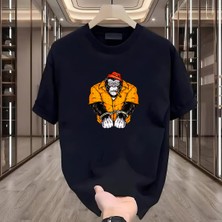Goril Baskılı Siyah Oversize Erkek Tshirt