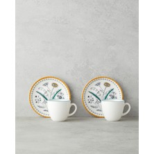 English Home Zelia Bone Porselen 4 Parça 2 Kişilik Kahve Fincan Takımı 90 ml Renkli