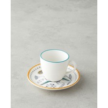 English Home Zelia Bone Porselen 4 Parça 2 Kişilik Kahve Fincan Takımı 90 ml Renkli