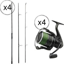 Yekoutdoor Profesyonel 4'Lü  Göl Olta Seti Prologic C-Series 12ft 360 Cm 3.5 Lb 3 Parça&Dam 7000s Fd 3+1bb Olta Makinesi
