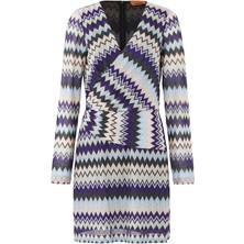 V Yaka Zigzag Elbise - Şıklığın Adresi