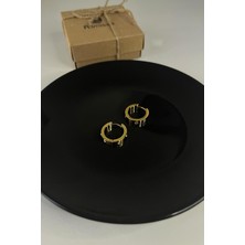 Gold Kaplama Cartier Model Taşlı Çelik Küpe