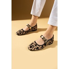 Pembe Potin Incili Tokalı Rahat Taban Kadın Babet 57-40-25SÜET