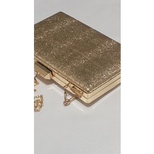 Şarra Gossi Altın Abiye Çanta Gold Gece Çantası Düğün Mezuniyet Çantası