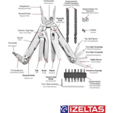 İzeltaş Multi Tool Pro 15 Fonksiyonlu 180 mm Çok Amaçlı Pense Çakı Seti