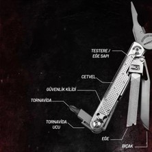 İzeltaş Multi Tool Pro 15 Fonksiyonlu 180 mm Çok Amaçlı Pense Çakı Seti