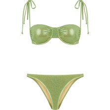 Aquella Balenli Fıstık Yeşili Bikini Takım