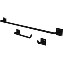 Abronya Banyo Havluluk Seti 3 Parçalı Banyo Askı Seti