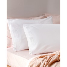 Madame Coco Ronny %100 Pamuk Yastık Kılıfı - Beyaz