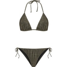 Aquella Simli Lurex Siyah Üçgen Bikini Takım