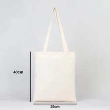 Unısex Ham Bez Çanta 35X40CM %100 Pamuk Naturel Baskısız Uzun Askı