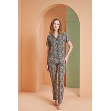 Pjs Kadın Boy Düğme Pijama Takımı 27034
