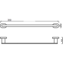 Bocchi Livorno Havluluk Uzun 35 cm Krom 3014-0005
