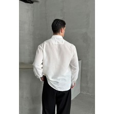 HYMAN Erkek Oversize Kesim Keten Gömlek