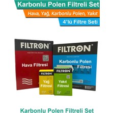 Peugeot 308 1.6 Thp Benzinli Filtron Filtre Bakım Seti 2008-2012 Hava+Yağ+Yakıt+Karbonlu Polen