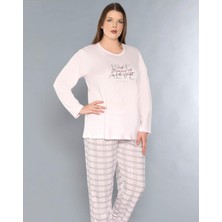Büyük Beden Battal Uzun Kol Mevsimlik Pijama Takımı Viskon Alperi B790-35