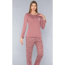 UZUN KOL MEVSİMLİK PİJAMA TAKIMI VİSKON ALPERİ 790-53