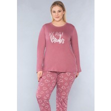 BÜYÜK BEDEN BATTAL UZUN KOL MEVSİMLİK PİJAMA TAKIMI VİSKON ALPERİ B790-26