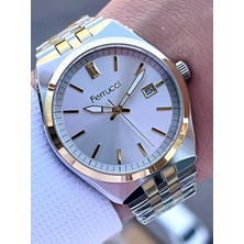 Ferrucci Çelik Kordon Takvimli Kadran 30 mt Suya Dayanıklı Erkek Kol Saati F.FG03463.03