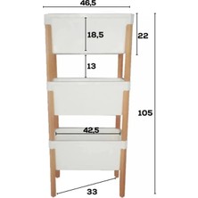 Bienwood Bie 7079 Ahşap Ayaklı 3'lü Plastik Çok Amaçlı Dolap  HAVLULUK HEDİYELİ (Oyuncak Dolabı, Mutfak Kiler Dolabı)