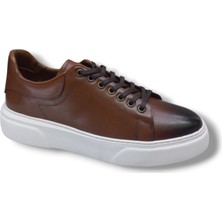 Growish Gr0310 Hakiki Özel Yapım Floter Deri Yüksek Eva Taban Kahverengi Sneakers Erkek Ayakkabı