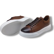 Growish Gr0310 Hakiki Özel Yapım Floter Deri Yüksek Eva Taban Kahverengi Sneakers Erkek Ayakkabı