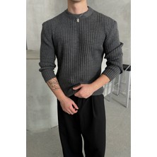 Erkek Fitilli Örme Oversize Kazak