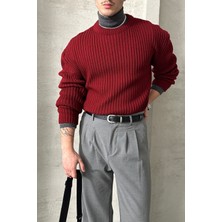Erkek Fitilli Örme Oversize Kazak