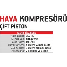 Cmc 6865 Çift Piston Araç Hava Kompresörü(Lastik Şişirme)