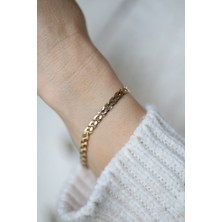 14 Ayar Altın Çapraz Gurmet Zincir Bileklik