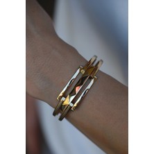 14 Ayar Altın Düz Sade Kaburga Kelepçe