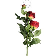 Yapay 3'lü Piano Şakayık Dalı Kırmızı 70 cm
