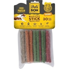 Delibon Munchy Karışık Ince Deri Çubuk Köpek Ödülü 30 Adet