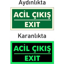 Acil Çıkış (Exit) Levhası Fotolümenli Fosforlu