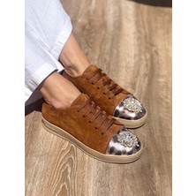 Noura Taş Detaylı  Deri Kadın Sneaker