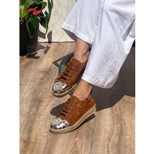 Noura Taş Detaylı  Deri Kadın Sneaker