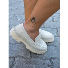 Phoenicia  Deri Bej Kadın Loafer