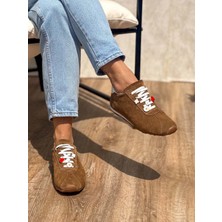 Lithe  Süet Deri Ince Taban Camel Spor Ayakkabı
