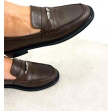 Delos  Deri Toka Detaylı Acı Kahve Kadın Loafer
