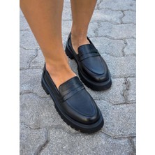 Phoenicia  Deri Siyah Kadın Loafer