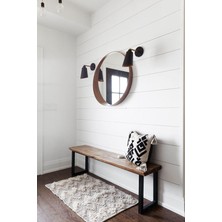 Abronya Metal Ahşaplı Dresuar Kare Ayaklı Dresuar Antre Hol Dresuar 1 Adet